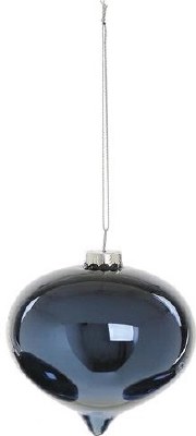 3" Dark Blue Glass Onion Ornament