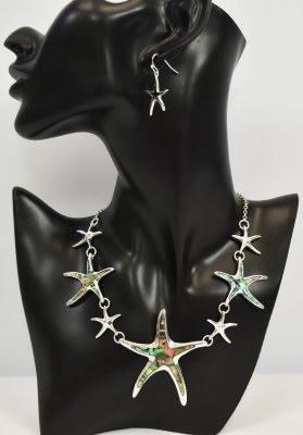 Abalone Starfish Necklace and Earrings Set