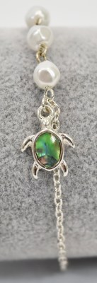 Silver Toned Abalone Sea Turtle Anklet