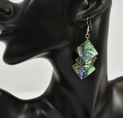 Triple Abalone Diamond Earrings