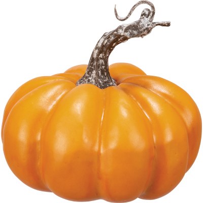 4" Faux Orange Pumpkin Fall and Thanksgiving Decoration