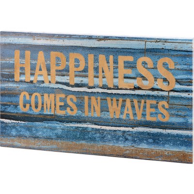 18" x 30" 'Happiness Comes in Waves" Plaque