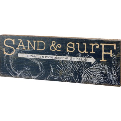 10" x 30" "Sand & Surf, Heaven is a Little Closer at the Beach" Plaque