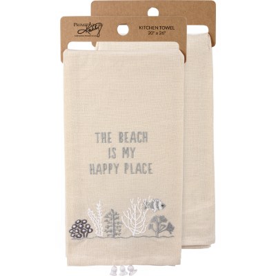 26" x 20" "The Beach is My Happy Place" Kitchen Towel