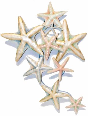 23" x 14" Multipastel Starfish Capiz Wall Plaque