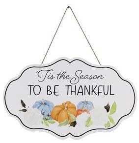 10" "Tis The Season to be Thankful" Wall Plaque Fall and Thanksgiving Decoration