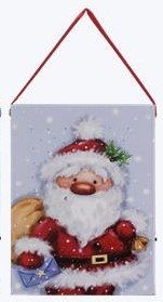 8" x 6" LED Santa With His Sack Canvas