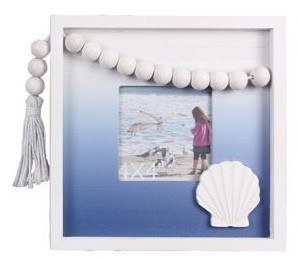 4" x 4" Scallop Shell Beads Picture Frame