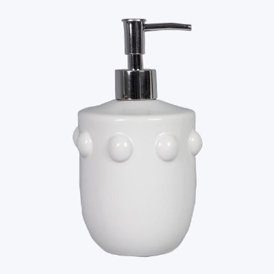 7" White Dots Soap Pump