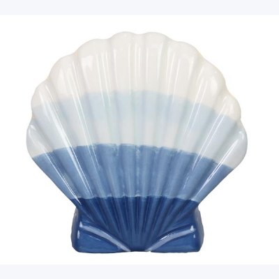 4" Blue and White Shell Sponge Holder