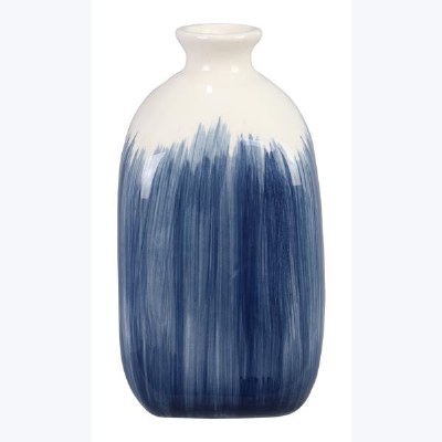 7" Blue and White Ceramic Vase