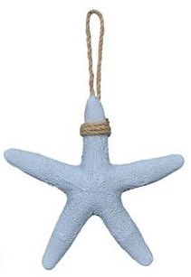7" Light Blue Starfish With Rope Plaque