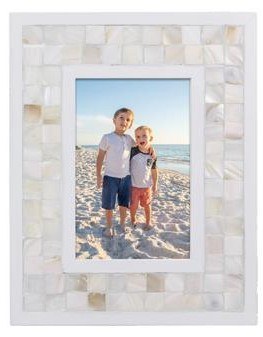 4" x 6" White Mother of Pearl Mosaic Frame