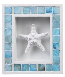 6" x 5" Blue Mother of Pearl Starfish Wall Plaque