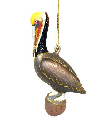 5" Brown Glass Pelican Ornament