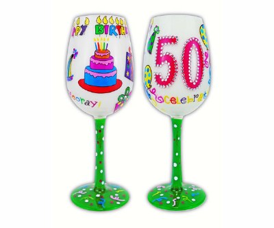 15 oz Happy 50th Birthday Wine Glass