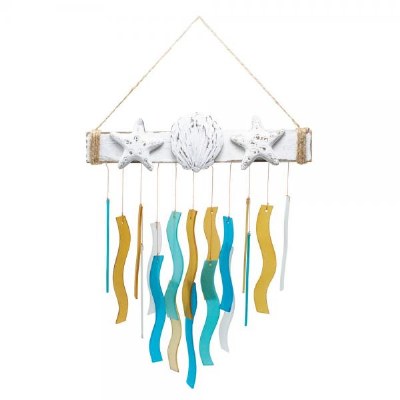 Beach Icons Wavy Glass Wind Chime