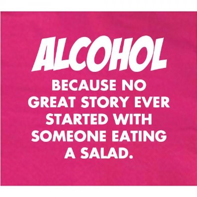 5" Square "No Great Story Started With Someone Eating a Salad" Beverage Napkin