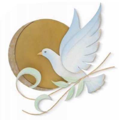21" Peace Dove With a Moon Metal Wall Art Plaque