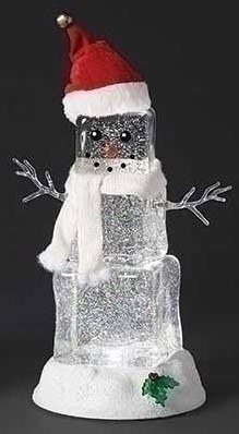 9" LED Snowman Wearing a Hat