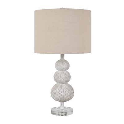 28" Distressed White Urchin Lamp