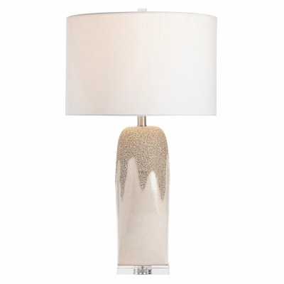 30" Beige Drip Ceramic Table Lamp