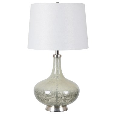 29" Gray and Black Glass Lamp