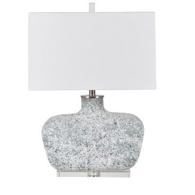 26" Textured Gray Glass Lamp