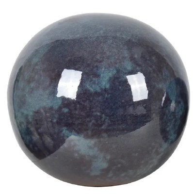 7" Dark Blue Tones Ceramic Orb