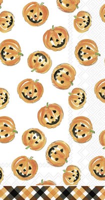 Pumpkin Faces Guest Towel Halloween Decoration