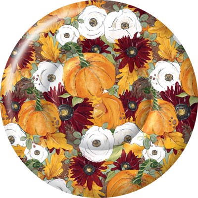 Pack of 8 Fall Flowers and Pumpkins Paper Plate Fall and Thanksgiving