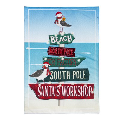18" x 13" Mini Holiday Signs and Seagulls Garden Flag