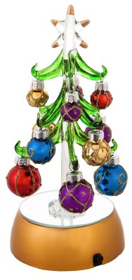 Small LED Glass Tree With Ornaments