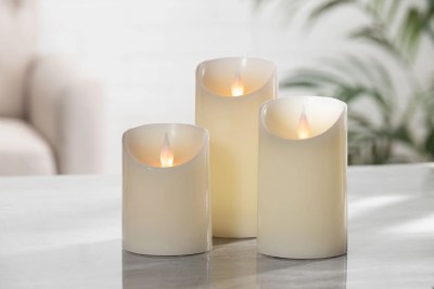 Set of Three LED 3" x 4", 5", 6" Foreverglow 3D Candles