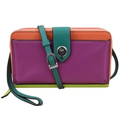 5" x 8" Multicolor Paradise Phone Wallet Crossbody Bag