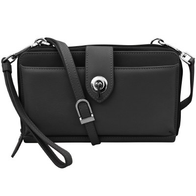 5" x 8" Black Phone Wallet Crossbody Bag
