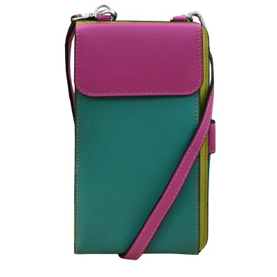 8" x 4" Multicolor Paradise Phone Wallet Crossbody Bag