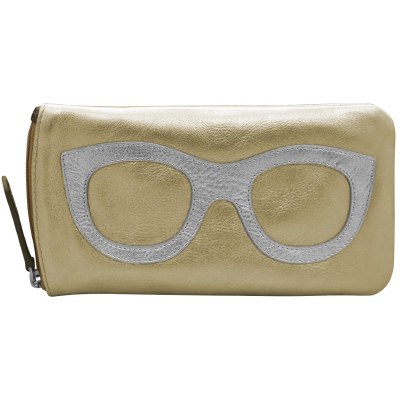 8" Light Gold and Silver Eyeglass Case