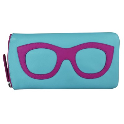 8" Aegean Blue and Orchid Eyeglass Case