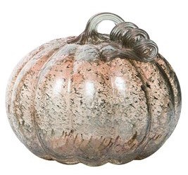 7" Silver and Multicolor Glass Pumpkin Fall and Thanksgiving Decoration