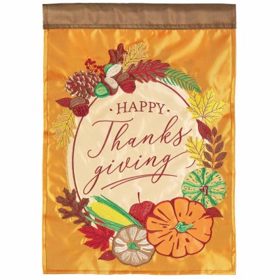 18" x 13" Mini "Happy Thanksgiving" Garden Flag