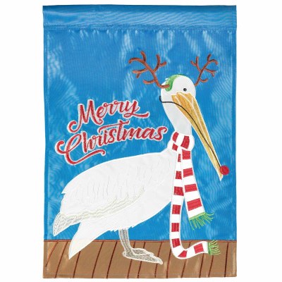 18" x 13" Mini "Merry Christmas" Red Nose Pelican Garden Flag