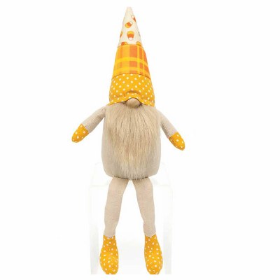 13" Candy Corn Hat Gnome Halloween Decoration