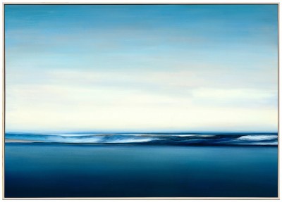 40" x 56" Blue Wave Framed Canvas