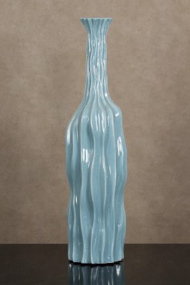22" Blue Wave Ceramic Vase