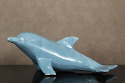 19" Blue Ceramic Dolphin