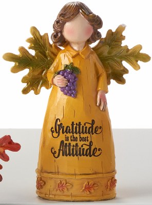 4" Fall Angel Holding Grapes Fall and Thanksgiving Decoration