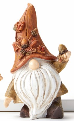 6" Polyresin Fall Gnome Holding an Acorn