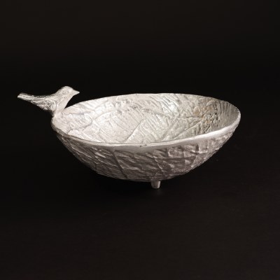 Large Round Aluminum Bird Bowl