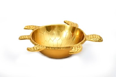 9" Gold Metal Turtle Bowl